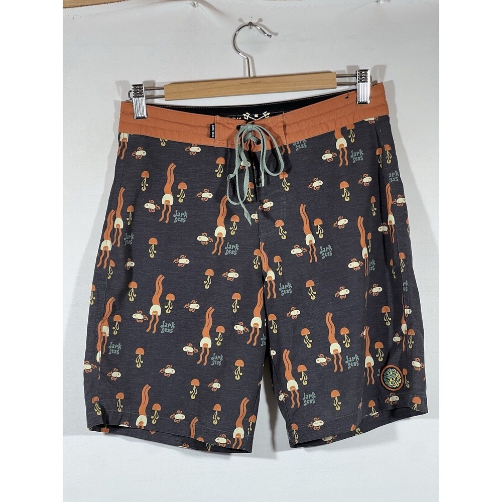 Grundens Dark Seas Boardshorts Mens 28 Jellyfish Coastal Surf Streetwear